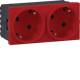 Hager GS20223020 Steckdose 2-fach SCHUKO Direkt Klipping 45x45 33° Verkehrsrot