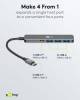 Goobay Slim 4-Port USB-Hub, USB-C™ auf USB-C™/USB-A, 5 Gb