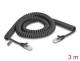 DELOCK RJ45 Coiled Cable male to male Cat.5e 3m black