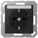 JUNG A1520BFKINASWM SCHUKO socket outlet with label field 6x46 mm