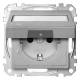 Merten MEG2313-0460 SCHUKO socket BRS folding. Ko.+Written. StK aluminum SM