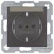 Berker 47491606 Steckdose SCHUKO mit Beschriftungsfeld B.1/B.3/B.7 Glas