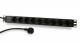 ALLNET 48,3 cm ( 19 inch ) power strip, 9x sockets (CEE7) -> plugs (CEE7), black, Synergy 21,