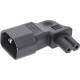 InLine® Netzadapter IEC 60320 C14 / C7, L/R gewinkelt, 3pol Kaltgeräte zu 2pol