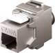 Goobay 95900 Keystone Modul RJ45 CAT 6A, STP, 17,1 mm breit, 180° Kabelauslass, Schmetterling-Typ, Klemmleiste für LSA Montage (werkzeugfrei)