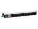 Equip 333308 48,3 cm ( 19 Zoll ) Steckdosenleiste 8xSchuko+Schalter->Stecker 90° silber Alu