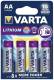Mignon-Batterie VARTA Professional Lithium, Typ AA/6106, 4er-Blister