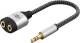 Goobay AUX adapter 1 to 2 - stereo, 0.18 m, 1x jack plug (3.5 mm) to 2x jack socket (3.5 mm)