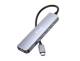 Equip 133499 Adapter USB-C zu HDMI/3x USB-C/USB PD 4K/60 Hz 0,25 m Alu