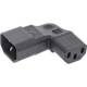 InLine® Netzadapter IEC 60320 C14 / C13, L/R gewinkelt, 3pol Kaltgeräte