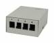 Patch Panel 4xTP, CAT6A, incl.Keystone, Short mit Kabelklemme, Aufputz Metall, Lichtgrau, Synergy 21,