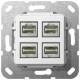 GIRA 569903 MJ RJ45 Cat 6A 10 GB 4-fold LSA Plus insert pure white