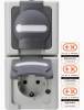 KOPP 131456008 BLUE ELECTRIC Schuko socket outlet with hinged cover 2-way pre-wired