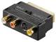Goobay 50499 Scart adapter (IN/OUT) gold-plated - Scart plug (21-pin) > 3x Cinch socket + Mini-DIN 4-socket (S-Video)