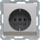 Berker 47506084 Steckdose SCHUKO mit B-feld Q.1/Q.3 alu samt lackiert