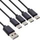 InLine® USB 4in1 Y-Ladekabel, 1x USB-A Stecker an 4x USB-C Stecker, 0,5m