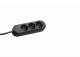Bachmann table socket, 3xsockets (CEE7)->plugs (CEE7), 1.5m, black