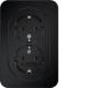 Doppelsteckdose SCHUKO mit 47742045 Abdeckplatte Berker R.1 schwarz