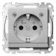 Merten MEG2304-0460 SCHUKO socket BRS with light release + LED piece aluminum system M