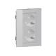 GGK 4692 vertical adapter frame 2-way with Schuko socket front-mounted Aludecor