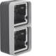 Hager WNA676 housing lower section AP 2-way vertical with frame and cable entry W.1