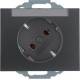 Berker 47287106 Steckdose SCHUKO 45° mit Beschriftungsfeld K.1 anthrazit, matt