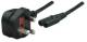 IC 322843 MANHATTAN Power Cord UK 3-pin C7 to BS 1363 UK plug 1.8 m 6 ft. Black