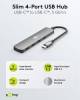 Goobay Slim 4-Port USB-Hub, USB-C™ auf USB-C™, 5 Gbit/s, 