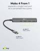 Goobay Slim 4-Port USB-Hub, USB-C™ auf USB-C™, 5 Gbit/s, 