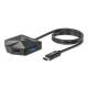 MANHATTAN 4-Port USB 3.0 Type-C/Type-A Combo Hub USB-C Male to Two USB-C Ports and Two USB-A Ports 5Gbps Bus Powered Aluminium Black