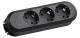 Bachmann table socket, 3x sockets (CEE7) -> without cable, black, SMART