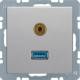 Berker 3315396084 BMO USB/3,5 mm Audio Q1 Alu lack