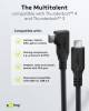 Goobay USB-C™-Kabel 90°, 1 m, schwarz, 1 m - 60 W, 3 A, 5