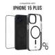 Goobay 3sixT 4in1 Protection Bundle - Case, screen protector, camera protector and stress-free applicator, compatible with Apple iPhone 15 Plus, transparent