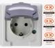 KOPP 103356006 BLUE ELECTRIC Schuko socket outlet with flip cover grey