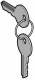 Schneider Electric ZBG455P Schneider replacement key set No.455 2 pieces 1x protective cap