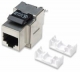 INTELLINET 167109 Through FTP Cat5e jack, silver, with cable holder