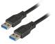 Kabel USB, A(St) => A(St), 1,0m, USB3.0, schwarz, Premium,