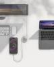 Goobay Selbstaufrollendes USB-C™-Kabel, 1 m, weiß,silber,