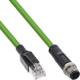 InLine® Industrie Netzwerkkabel, M12 4pol D-kodiert St. zu RJ45 St., PUR, 3m