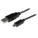 Startech.com USBAUB1MBK STARTECH .com (1m) Mobile Charge Sync USB to Slim Micro USB Cable for Smartphones and Tablets - A to