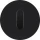 Hager WTD9131GB cover plate with knob Series R.Classic glass black