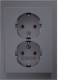 Doppelsteckdose SCHUKO mit 47747004 Abdeckplatte Berker K.5 edelstahl matt