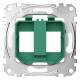 Merten MEG4566-0004 support plate for plug-in connector. Modular Jack green
