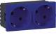 Hager GS20225017 Steckdose 2-fach SCHUKO Direkt Klipping 45x45 33° Verkehrsblau