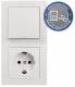 Schalter und Steckdosen Set McPower Flair ''Tür 2-fach Profi'', weiß, 3-teilig, Klemmanschluss