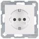 Berker 41238989 SCHUKO socket outlet 16A 41,238,989, p.1 B.3 B.7 glass polar white glänz.