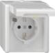 Gira 267730 Fi-protection socket outlet 30mA KD AP pure white
