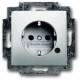 Busch Jaeger 2CKA002013A5289 BJ 20 EUCBL-866 Steckdose mit LED-Kontrolllicht pur edelstahl