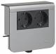 Hager SL20055900D1 devices support 2 Schuko decorative aluminum, 